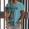 Vintage Ethnic Graphics T-shirts Summer Fashion Short Sleeve O Neck 3D Sun Printed