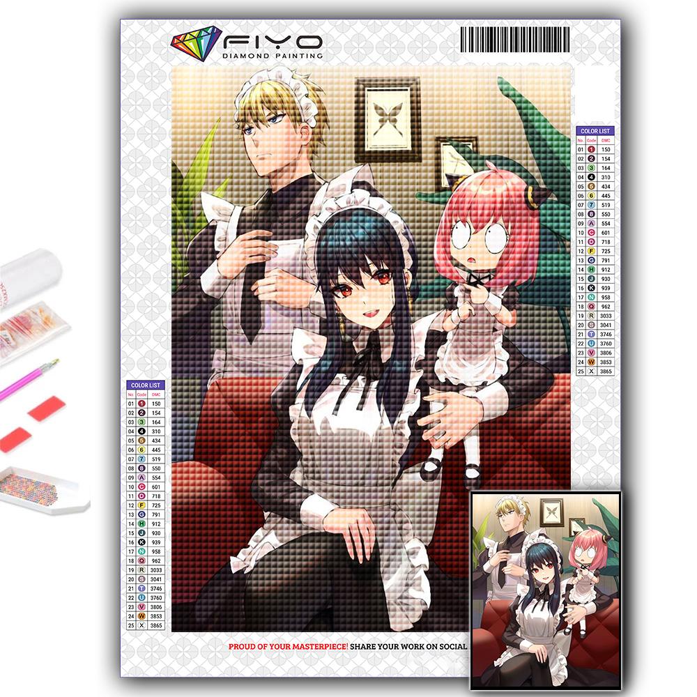 5D Diy Diamond Painting Anime Poster SPY FAMILY Cross Stitch Full Diamond Embroidery Mosaic