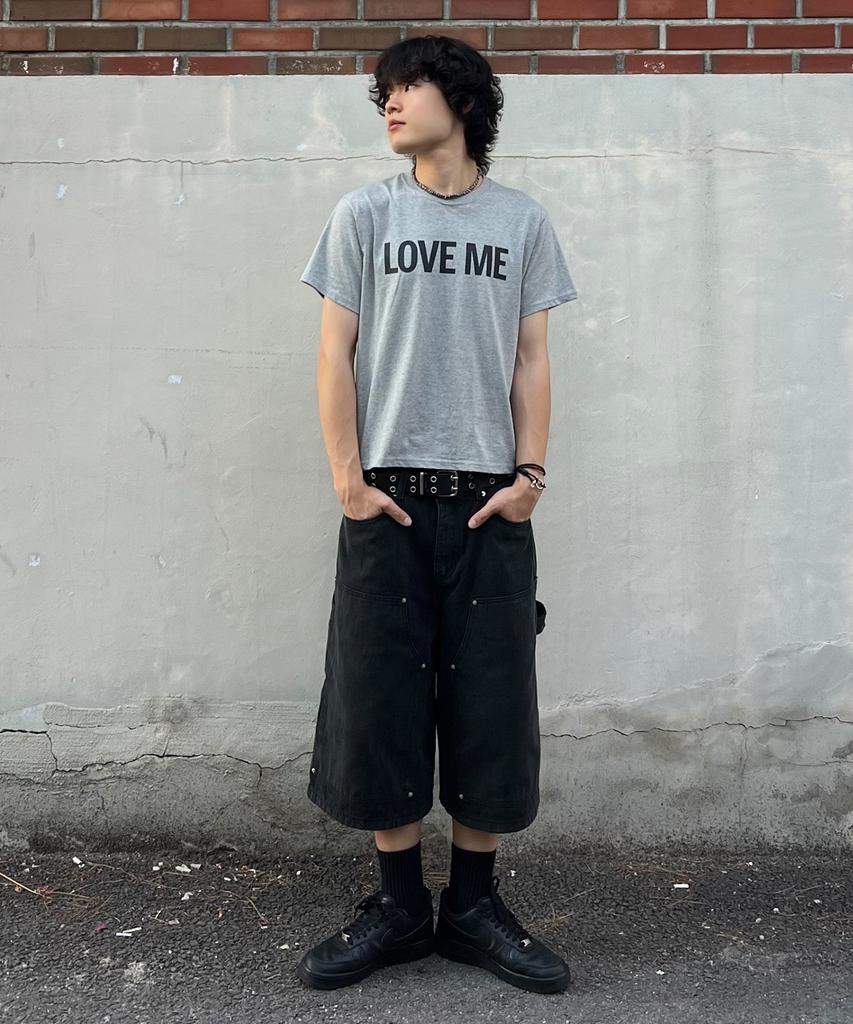 Mubeun Bermuda Workwear Carpenter Pants Shorts Washed Black