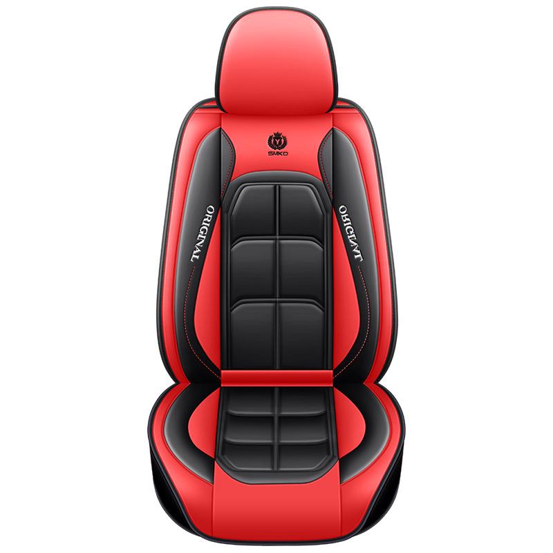 Nappa Leather Universal Car Seat Cover Set - 8-Piece, Full Wrap, All-Season Compatibility