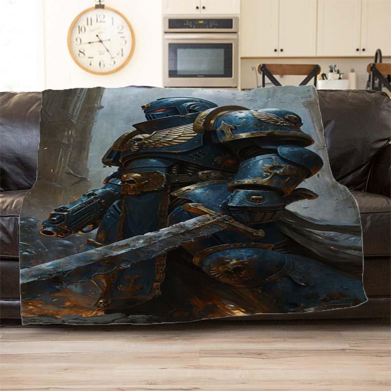 Thick Armored Knight Soft and Comfortable Blanket - Suitable for Keeping Warm In Winter and an Ideal Gift for Gaming Enthusiasts