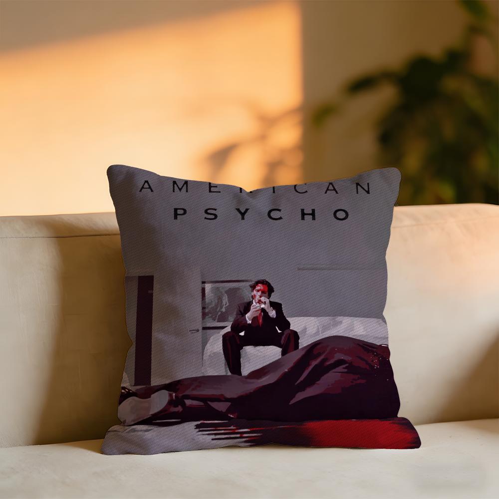 American Psycho Cushion Cover Cozy Velvet Throw PillowSoft Warm Cushion For Sofa  Bed