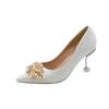Pearl Rhinestone Fashion Pointed Toe Stiletto Spring Summer Shallow Mouth Banquet Party Wedding High Heels Shoes For Women