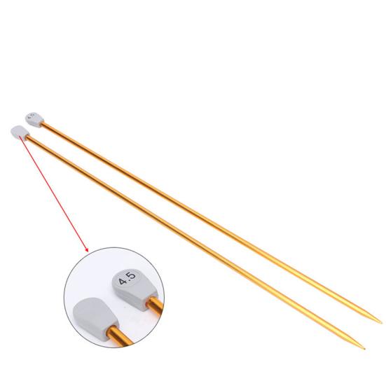 2 Pcs Aluminum Single Point Knitting Needles Pins