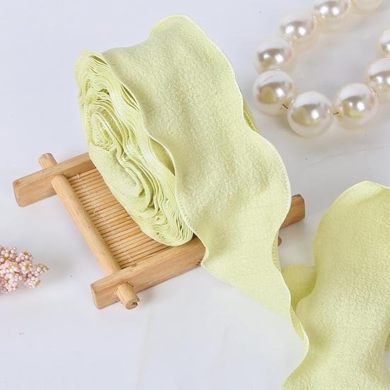 1 Rol 900x4CM Geplooide Lintrand DIY Naaien Bloem Bruidsboeketten Cadeauverpakking Ruche Rand Lint Effen Polyester Decoratief Lint