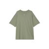 Sportswear Essentials Oversized Cor Sólida Gola Redonda Casual Estampada Manga Curta Ombro Caído Camiseta Mulher Tops Verde-Petróleo DX7911-386
