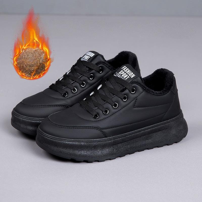 Fleece Cotton Shoes, Women's Snow Cotton Thick-soled Board Shoes, Versatile Anti-slip Casual Shoes