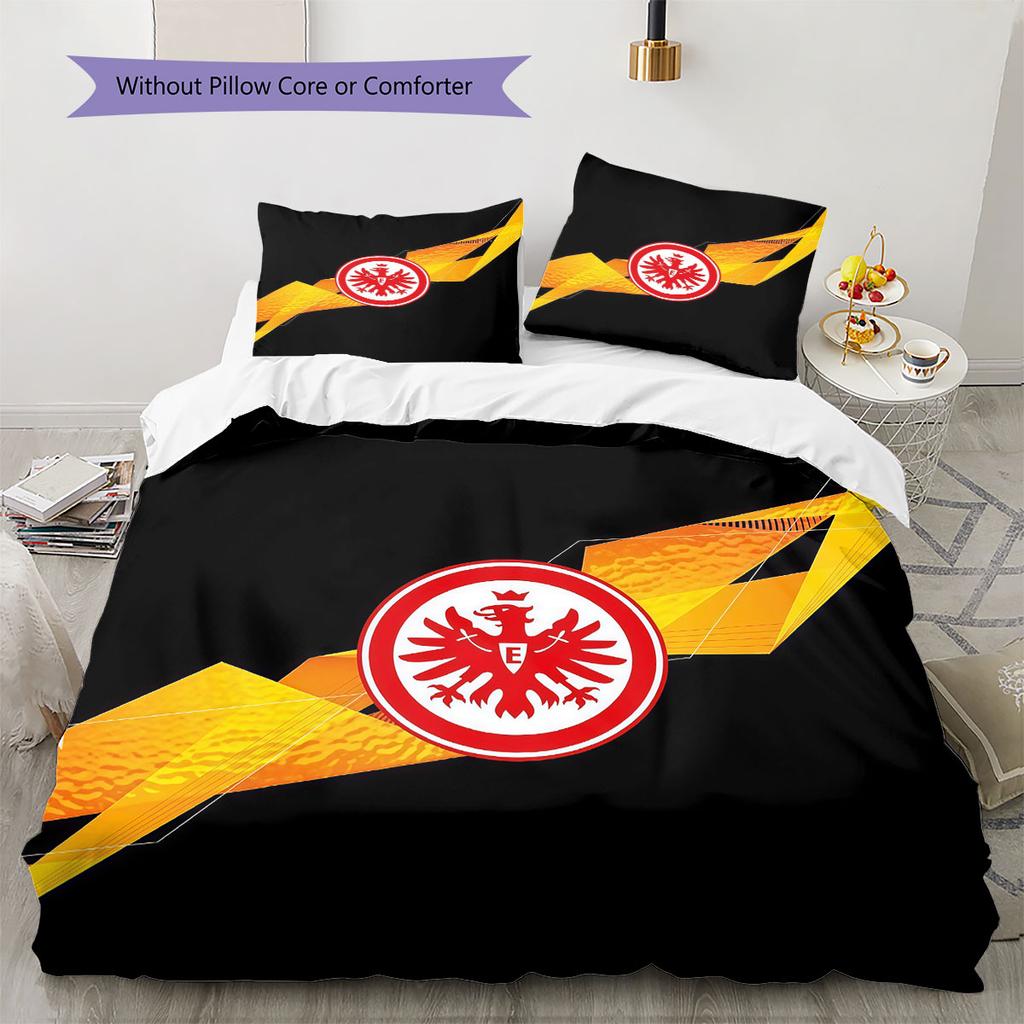 Biancheria da letto con motivo Eintracht Frankfurt, Set piumone Copripiumone Federa Regalo di Compleanno per la Casa(1 * copripiumino + 2 * federa, senza nucleo)