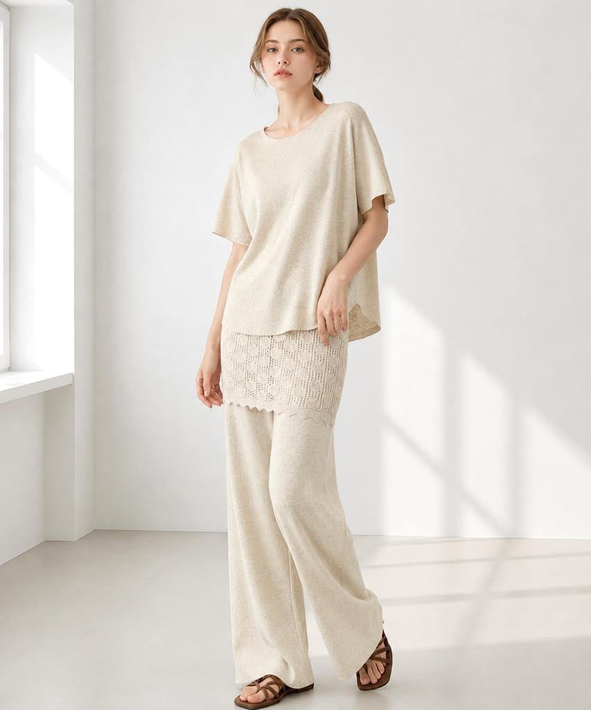 PAIGEFLYNN Round Knit Layered Pants Set_S6Bse006C