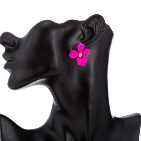 1 Pair Women Stud Flower Polish Shape Petal Smooth Earrings Ear Decoration Jewelry Lady