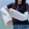 1 Pair Women's Long Loose-Fit Gloves - Breathable, Lightweight Summer Arm Sleeves In Solid Color, Polyester, Non-Stretch, Casual Style