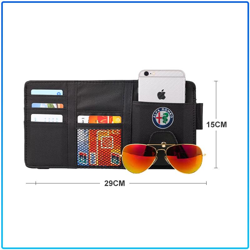 Car Sun Visor Point Type Multi-function Storage Bag Car Accessories For Alfa Romeo 147 159 156 Giulietta Giulia Mito Spider Alpha Nheadrest