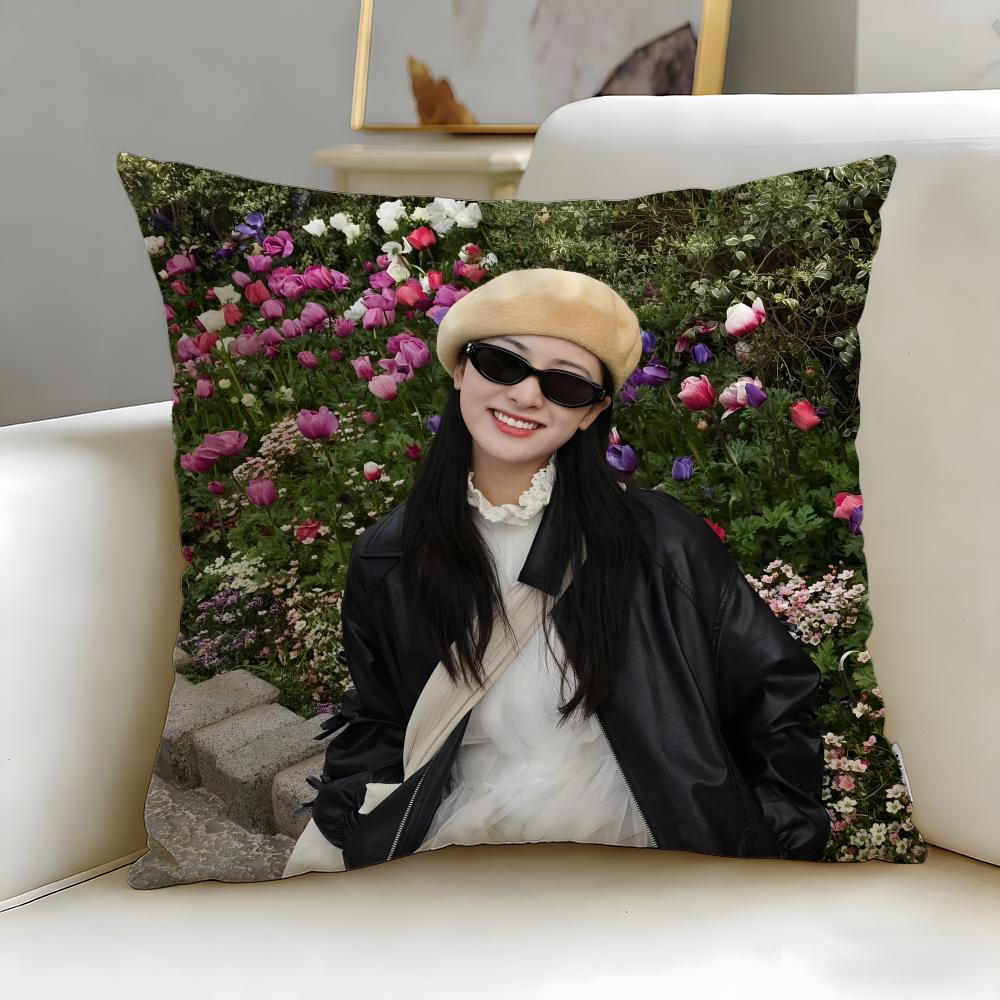 celebrity star Shen Yue Cushion Cover Soft  EasyWash Pillow Case  Versatile for Couch Bed Travel and Office