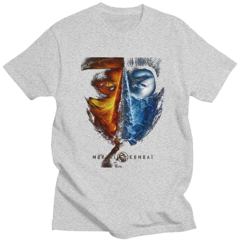 Anpassade Mortal Kombat Sub Zero Scorpion T-shirts för män Ren Bomull T-shirt Toppar Fighting Game T-shirt Kortärmad Casual T-shirt