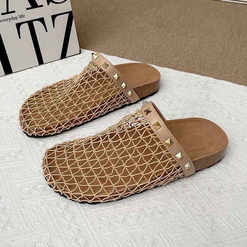 Fashion Women Slippers 2025 Women Summer New Round Head Slippers Water Diamond Flat Home Anti-skid Sandals Slides Women Zapatos De Mujer
