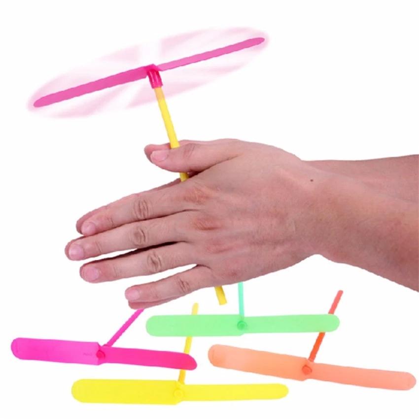 Classic traditional plastic bamboo dragonfly hand push PaddlePaddle outdoor sports game children's educational rotary toys