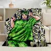 1PC Bi-llie Green Artwork Flannel Blanket Gift, Suitable for Both Men And Women, Soft Ideal for Beds And Sofa, Birthday Or Christmas Gift