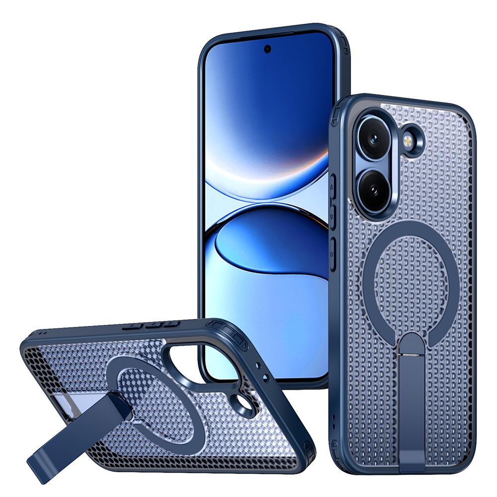 KEYSION Hollow Heat Dissipation Case for MagSafe for Xiaomi POCO X8 Pro Max Magnetic Cooling Hide Stand Shockproof Phone Cover