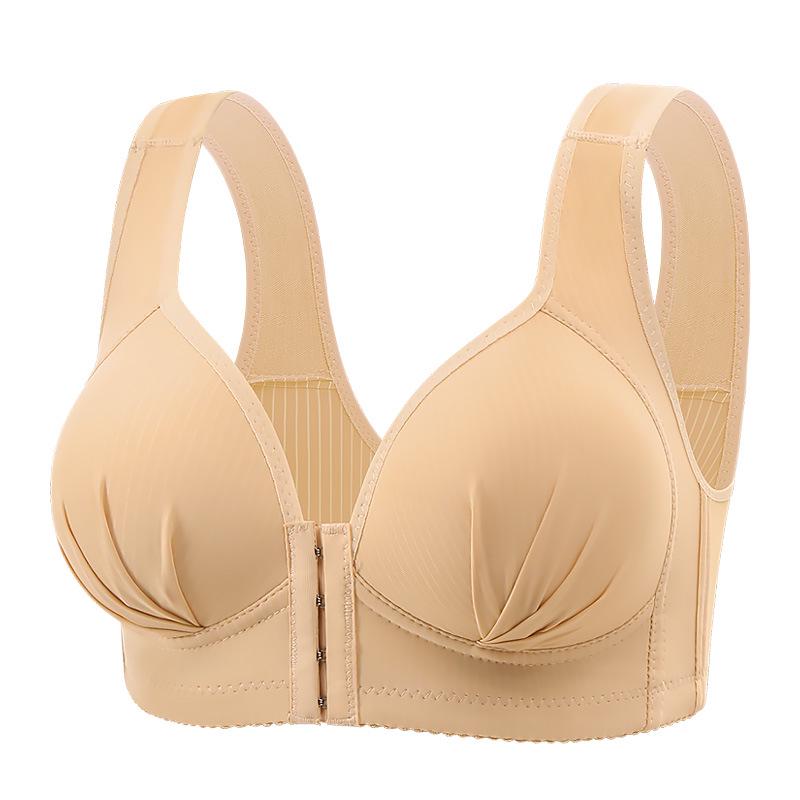 Soutien-gorge grande taille sans armature à fermeture avant de maintien pour femmes d'âge moyen et personnes âgées