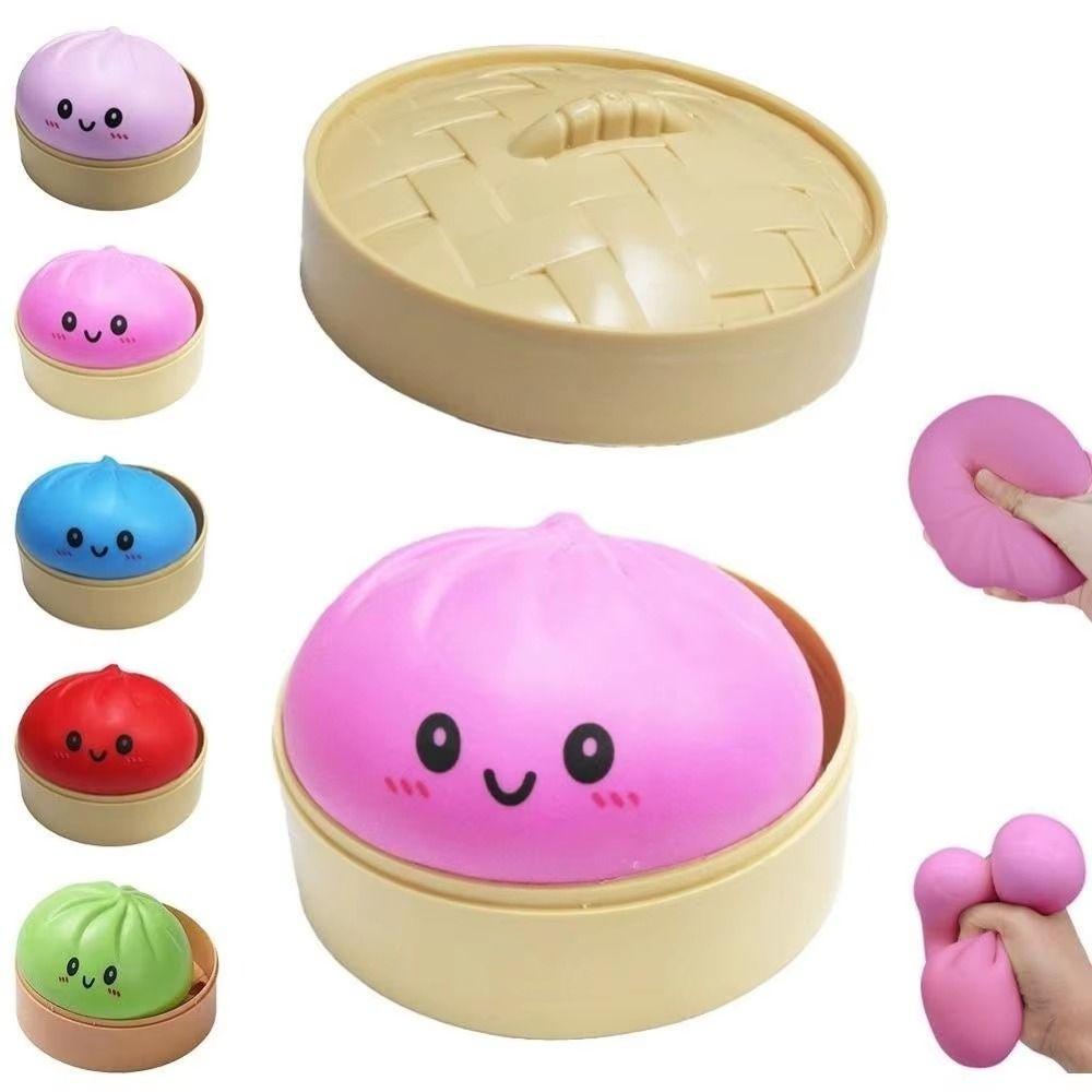 With Steamer Dumplings Squishy Toy Soft Fidget Squishy Bun Dumpling Sensory Toy  Adults&Kids