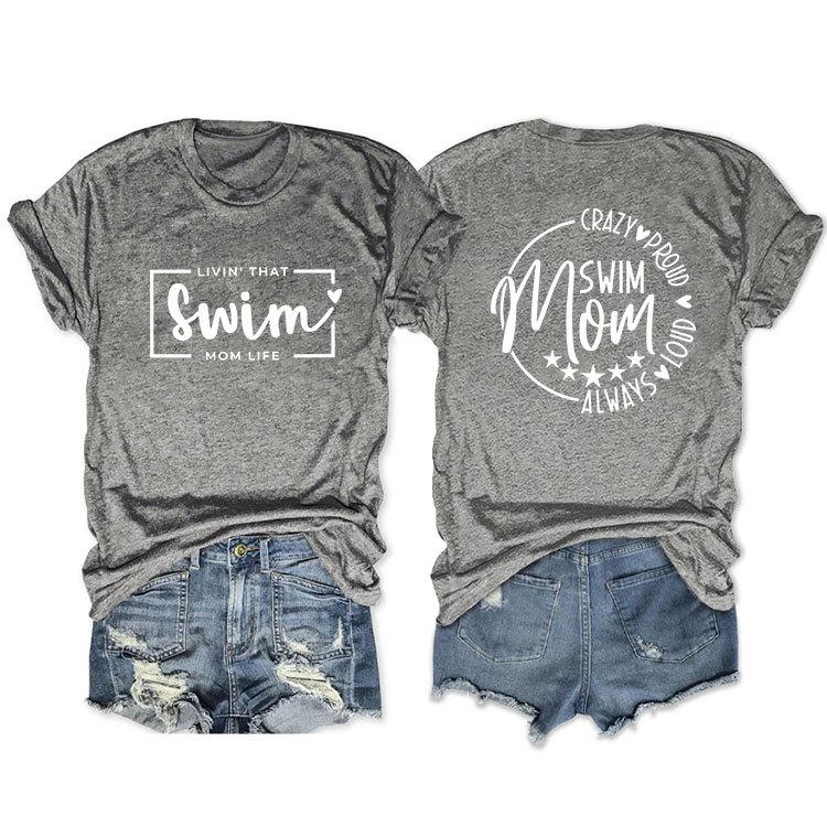 Casual T-shirt Double-sided Alphabet Print Short-sleeved Top