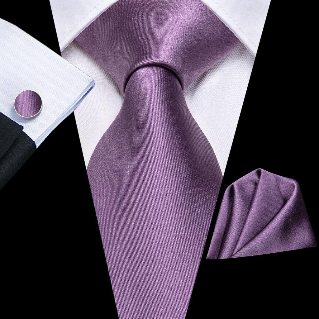 Hi-Tie Heren Zijden Stropdas Effen Stropdassen Satijn Effen Kleur Mosgroen Prom Feest Bruiloft Set