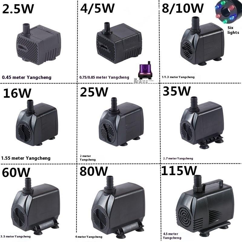 Ultra-stillegående nedsenkbar vannfontenepumpe Filter Fiskedam Akvarium Vannpumpe Tank Fontene AC220V