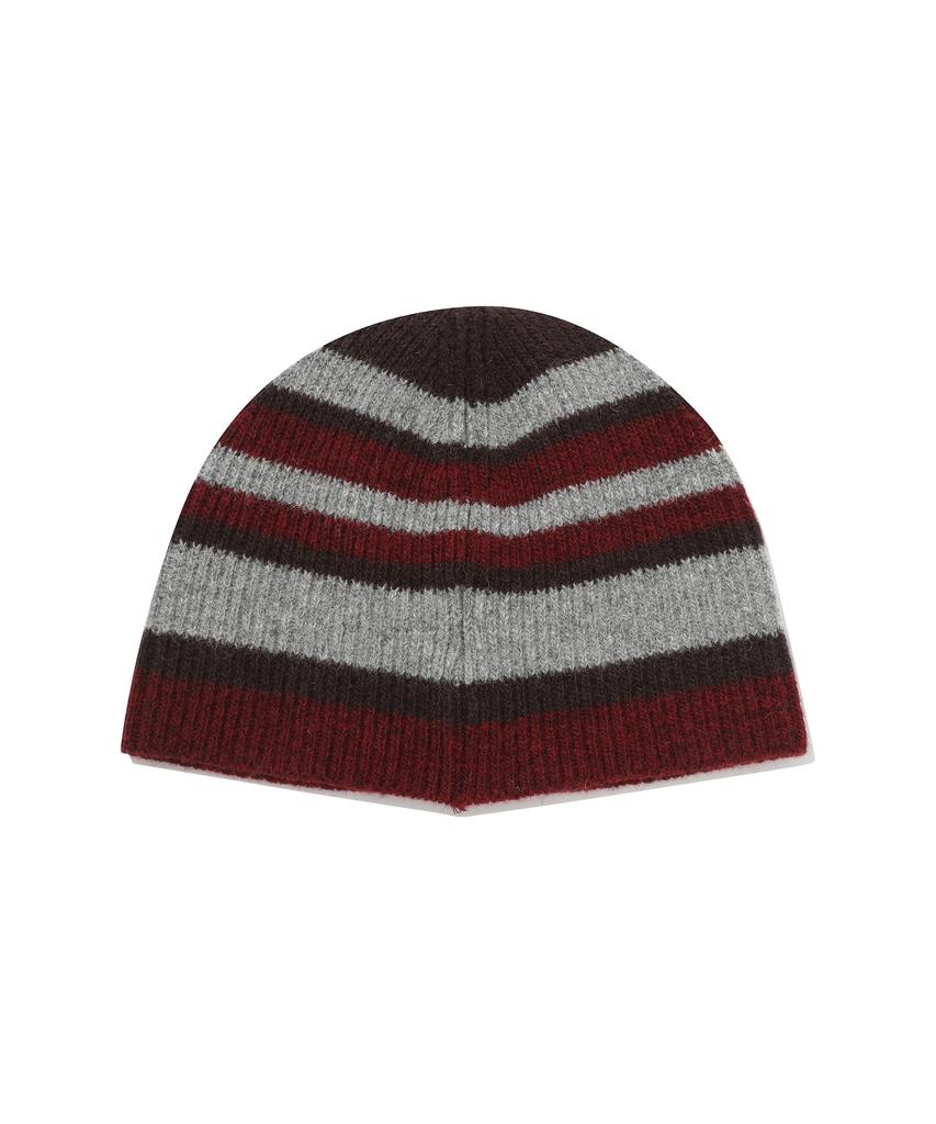COVERNAT Logo Stripe Uncuff Beanie Wine