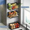 1pc Fruit and Vegetable Basket, Vegetable Fresh Keeping, Wall Mounted Storage Baskets, Kitchen Storage Metal Wire Fruit Basket