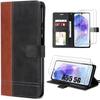 Protective Case - BOOLING - for Samsung Galaxy A55 5G - Black Brown - With Card Holder - 2 Tempered Glasses