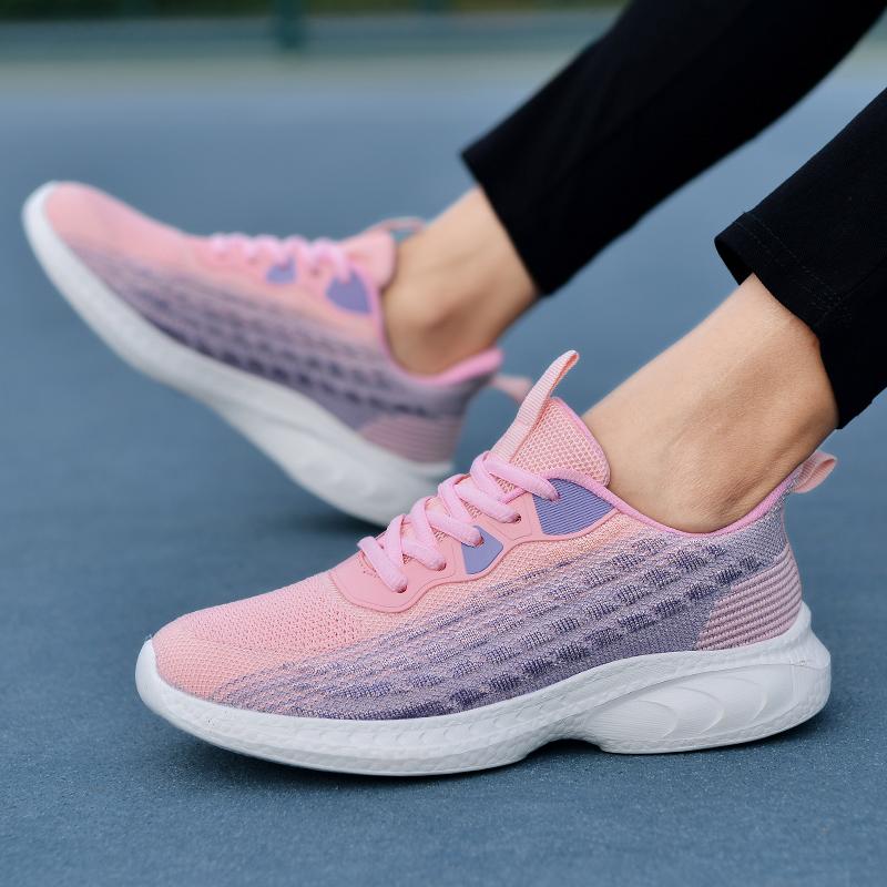 Moda Nuove scarpe sportive casual da donna con superficie in rete traspirante per primavera e autunno, moda per camminare, taglie forti, scarpe da corsa da donna