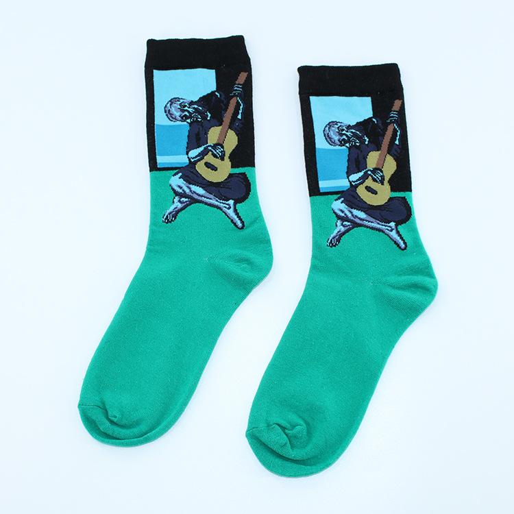 Damen Socken Lustig Niedlich Cartoon Früchte Avocado Ei Ölgemälde Van Gogh Streifen Fröhlich Japanisch Harajuku Skateboard Socken