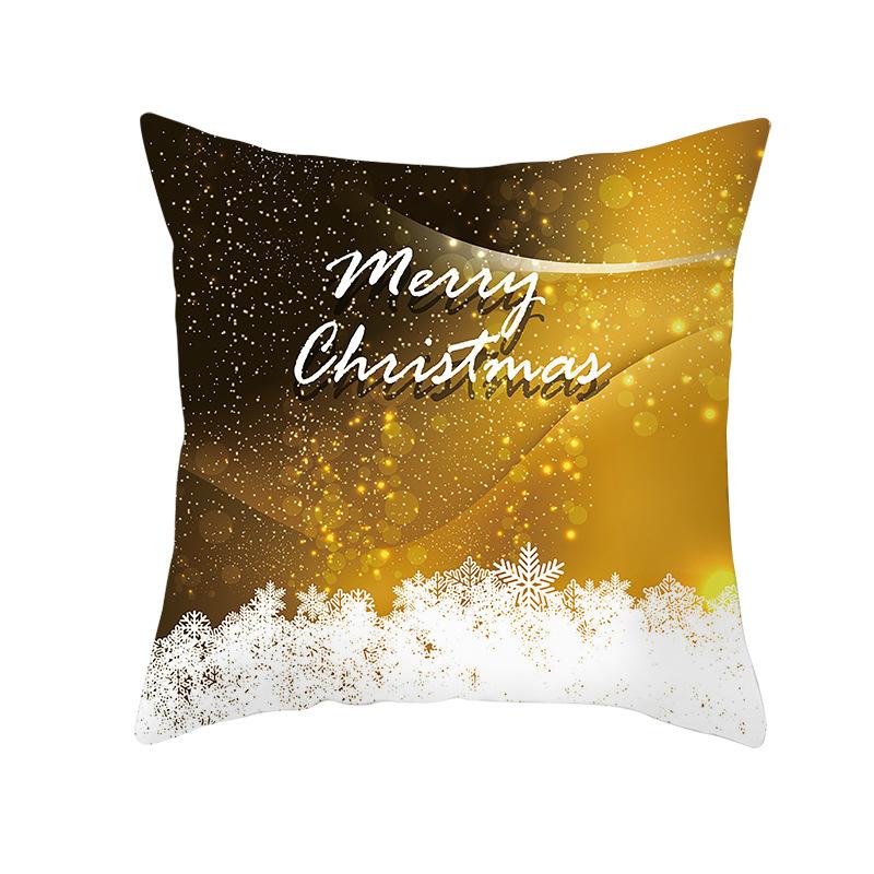 New Style Golden Christmas Pillow Cover Christmas Golden Ball Sofa Home Ornament Cushion Cover Premium Durable