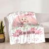 Cute Bunny With Pink Bow Home Customize Your Name Blankets Soft Cozy Lightweight Allseason Multipurpose Blanket For Picnics Sofas Offices Beds Living