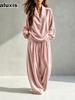 Women's Autumn New Style Casual Fashion Velvet Long Sleeve Pants Set