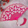 Hanfu Fan Flower Pattern Chinese Folding Fan Traditional Vintage Handheld Fan with Tassel Portable Dance Fan Gifts