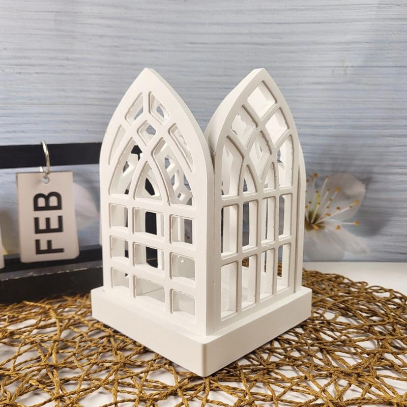 Candlestick Molds Silicone Silicone Molds Plaster Mold Gothic Decor House Shape Resin Molds Candle Holder Molds Resin Casting