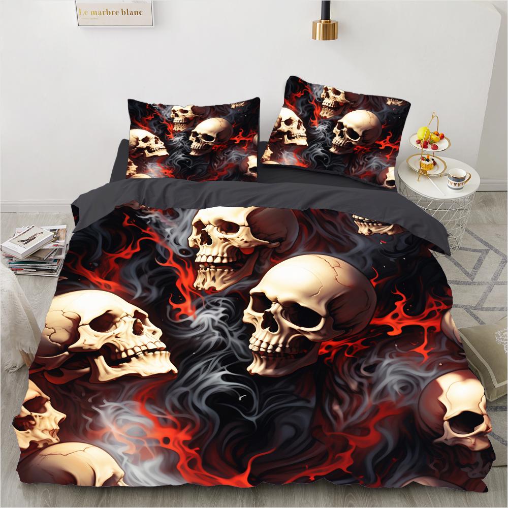 Rose Skull Bedding Set Famous Anime Duvet Cover Sets Comforter Bed Linen Twin Queen King Single Size Dropshipping Gift
