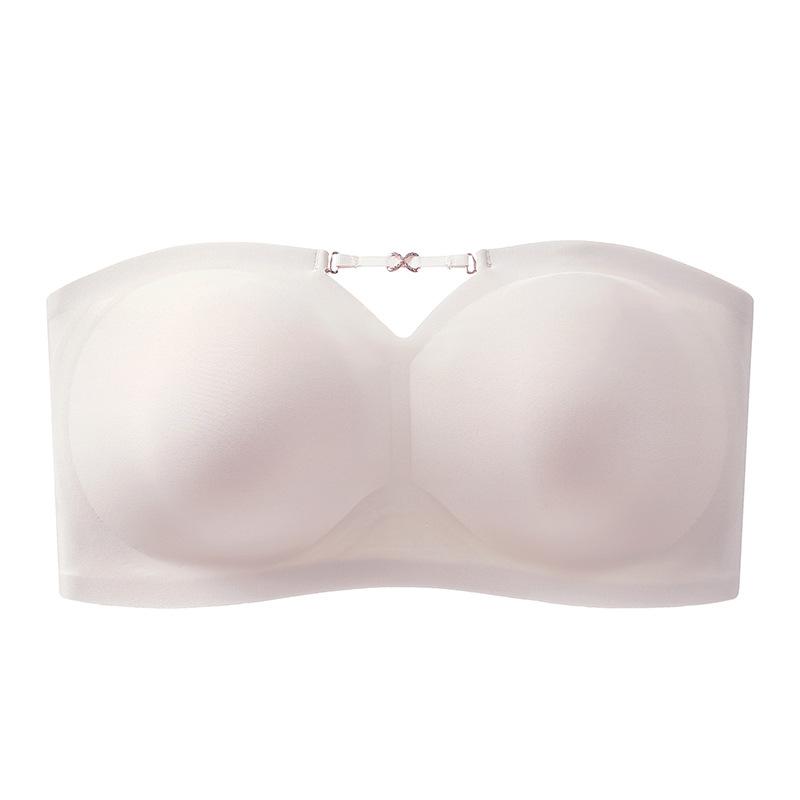 Strapless Gathering Non-slip Summer Thin Small Chest Wrapped Chest Without Steel Ring Closed Breast Seamless Tube Top Bra