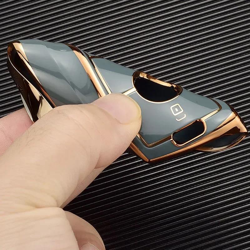 TPU obudowa kluczyka do samochodu z pilotem Case Shell Fob dla Mercedes Benz 2017 E klasa W213 E200 E260 E300 E320 2018 S klasa GLS GLA akcesoria