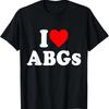 I Love Heart ABGs Print T-shirts Summer Men Women Clothing Casual Fashion Funny Oversized O-Neck Short Sleeve Tops T-shirts