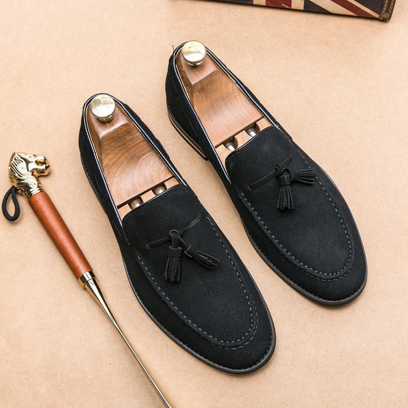 Fashion New Men Tassel Shoes PU Anti Velvet Cotton Casual Office Business Versatile Formal Shoes Banquet Party Shoes Size 38-48 Men Shoe