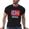 Nórsko Norway vintage vlajka vzhľad opotrebovaný Tričko Základný denný outfit Krátky rukáv