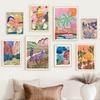 Retro Mountain Flowers Abstract Gallery Colorful Posters And Prints Wall Art Canvas Oil Painting Pictures For Living Room Decor