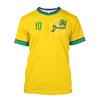 Brazil Jersey Men's T-shirt Brazilian Flag Selection Football Team Shirt O-Neck Oversized Short Sleeve Men's Clothing Top