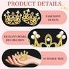 50/1PC Mini Crown Cake Decoration Pearl Crowns Baby Princess Ornaments DIY Baking Cupcake Topper Wedding Birthday Party Decor