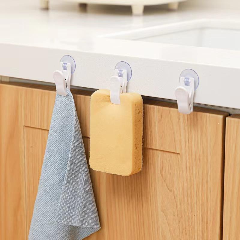 1/4 STKS Multifunctionele Badkamer Handdoek Opbergclip Keuken Kleine Haak Roterend Huishouden Zuignap Ponsvrije Clip