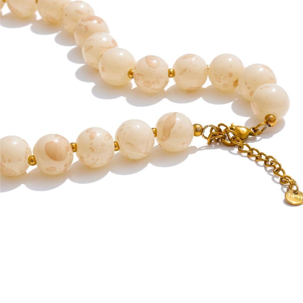 New Bikini Doll Necklace Adjustment Imitation Stone Neck Chain Gift Handmade Beads Chain Necklace Accessories