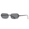 Rimless Cutting Square Sunglasses Ladies Men Luxury  Design Sun Glasses For Female Trend Fashion Vintage Metal Shades UV400