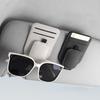 Sunglass Holder For Car Sun Visor, Magnetic Leather Vehicle Eyeglass Hanger Clip, Automotive Interior Glasses Card Organizer